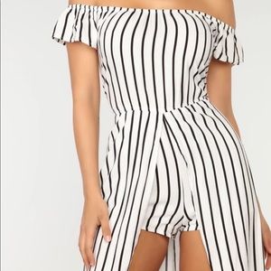 Striped maxi romper
